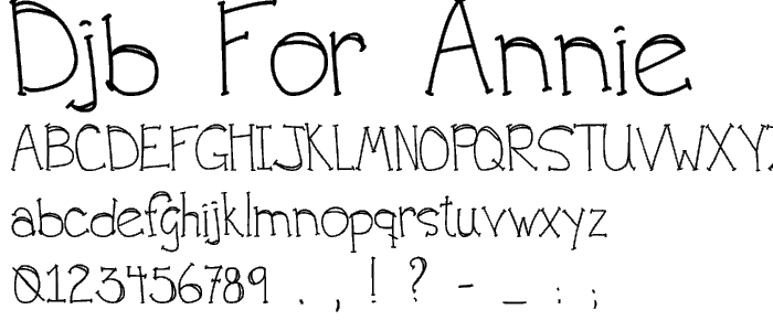 DJB FOR ANNIE font